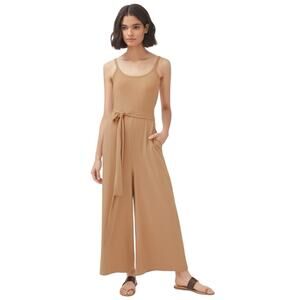 Cuyana V-Back Jumpsuit in Camel Size XS One Piece